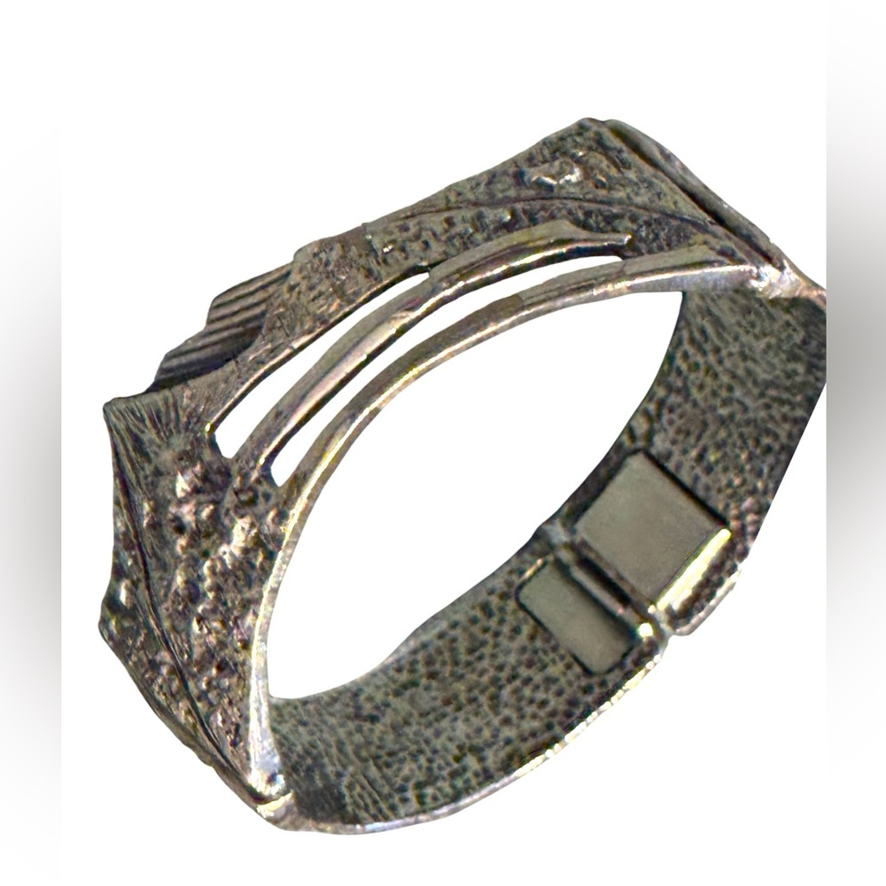 VINTAGE JEAN-CLAUDE DARVEAU BRACELET PEWTER MODERNIST MONTREAL CANADA